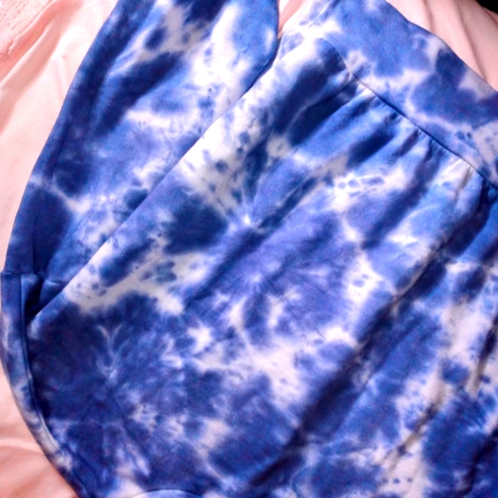 Baby blue  cotton tie dye sweatshirt heavy